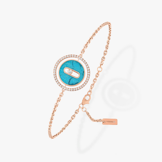 [⭐Luxery]Demo MOVE TURQUOISE PINK GOLD DIAMOND BRACELET
