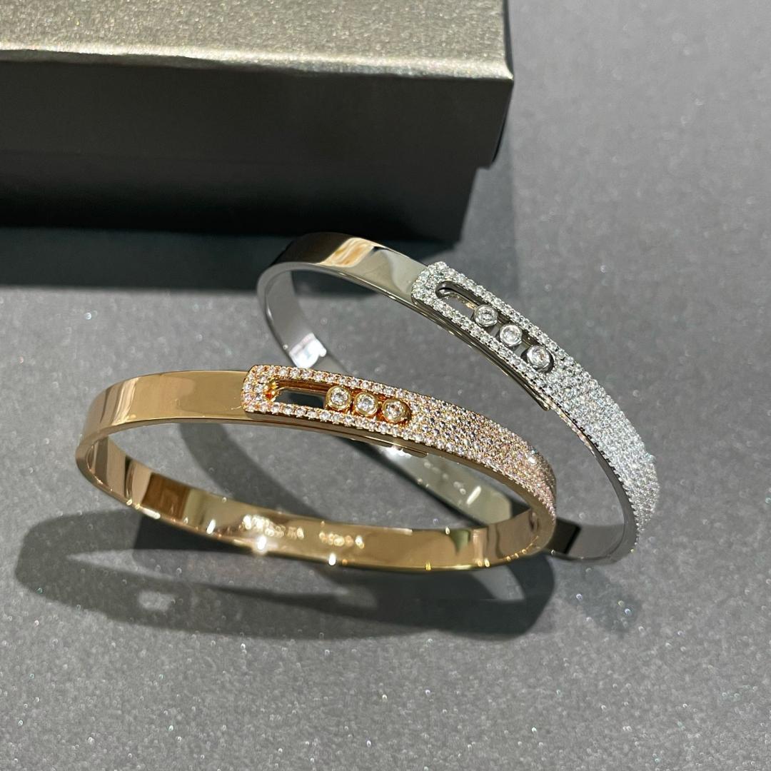 [⭐Luxery]Move Noa Rose Gold Pavé Diamond Bangle Bracelet