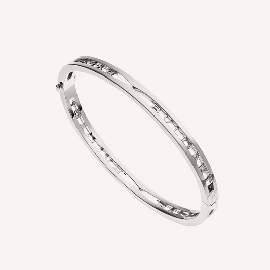 [⭐Luxery]ZERO 1 SPIRAL LOGO SILVER BRACELET