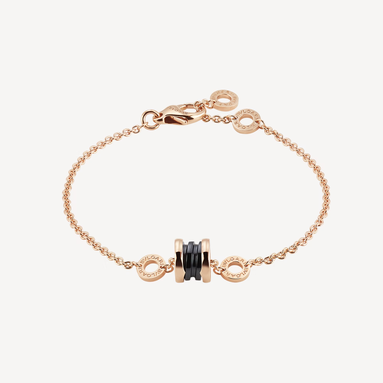 [⭐Luxery]ZERO 1 SOFT PINK GOLD AND BLACK CERAMIC BRACELET