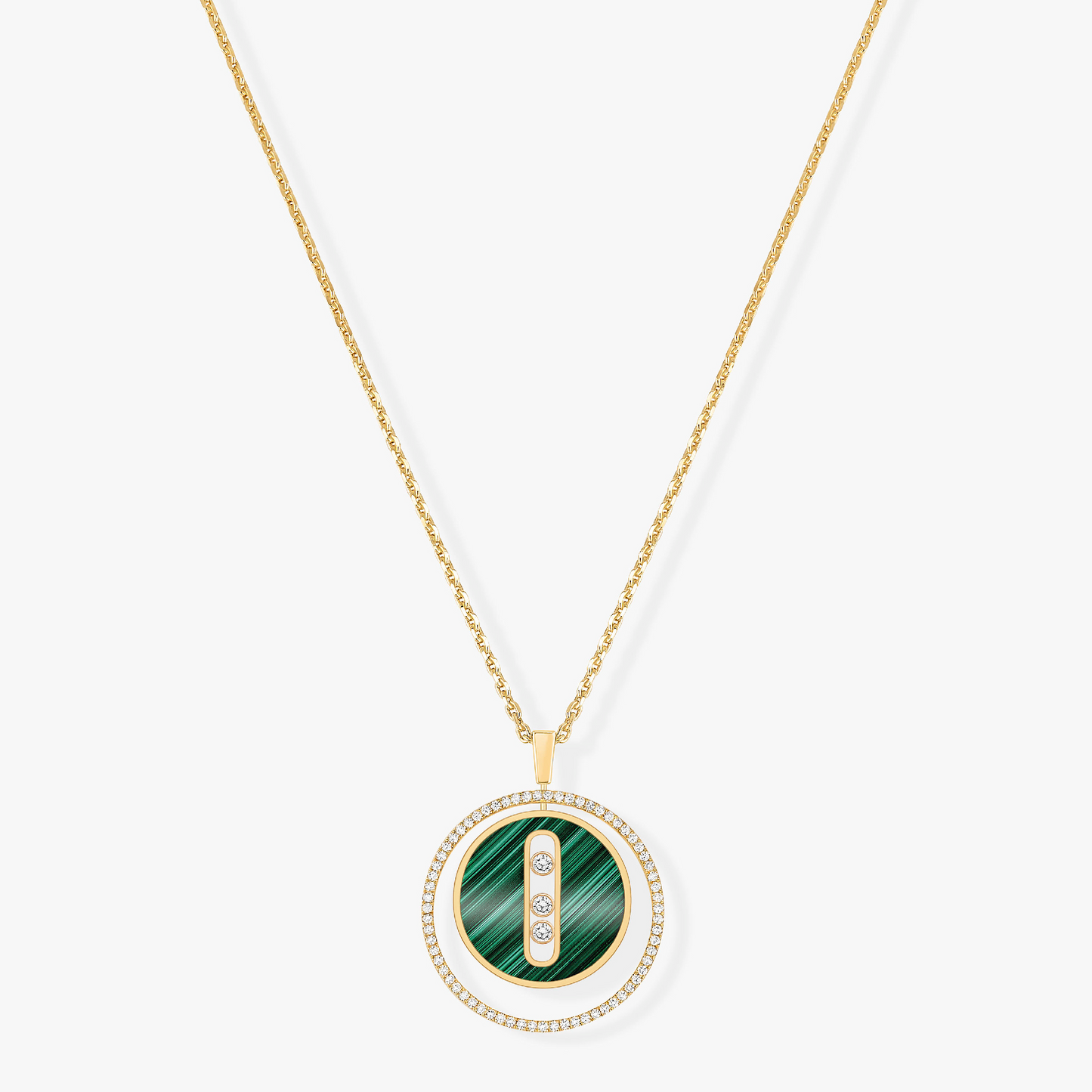 [⭐Luxery]Demo MOVE 3 DIAMOND MALACHITE GOLD DIAMOND NECKLACE