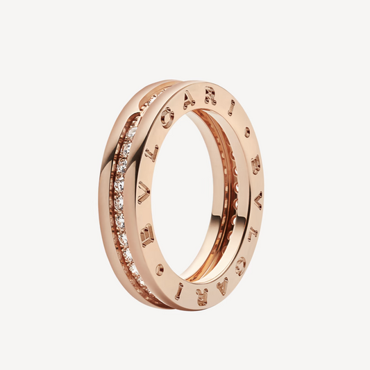 [⭐Luxery]ZERO 1 ONE-BAND PAVED DIAMONDS ON THE SPIRAL RING