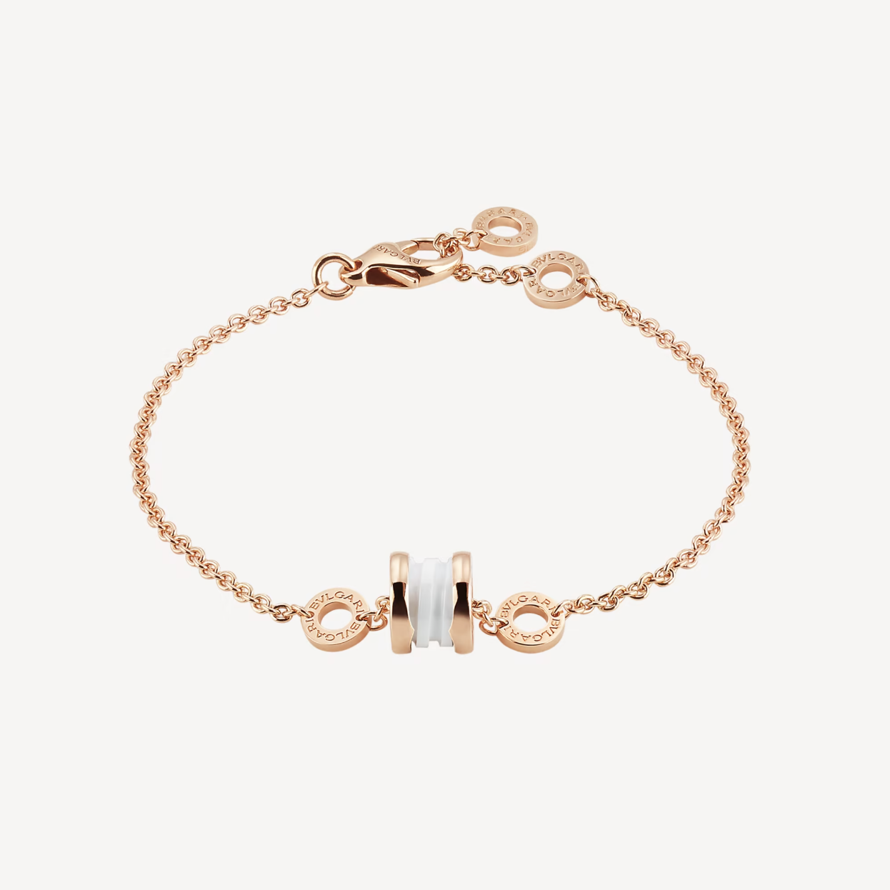 [⭐Luxery]ZERO 1 SOFT PINK GOLD AND WHITE CERAMIC BRACELET