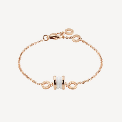 [⭐Luxery]ZERO 1 SOFT PINK GOLD AND WHITE CERAMIC BRACELET