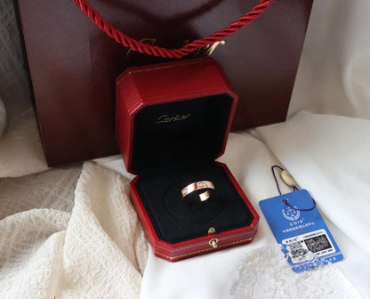 [⭐Luxery]LOVE RING 5.5MM 6 DIAMONDS PINK GOLD