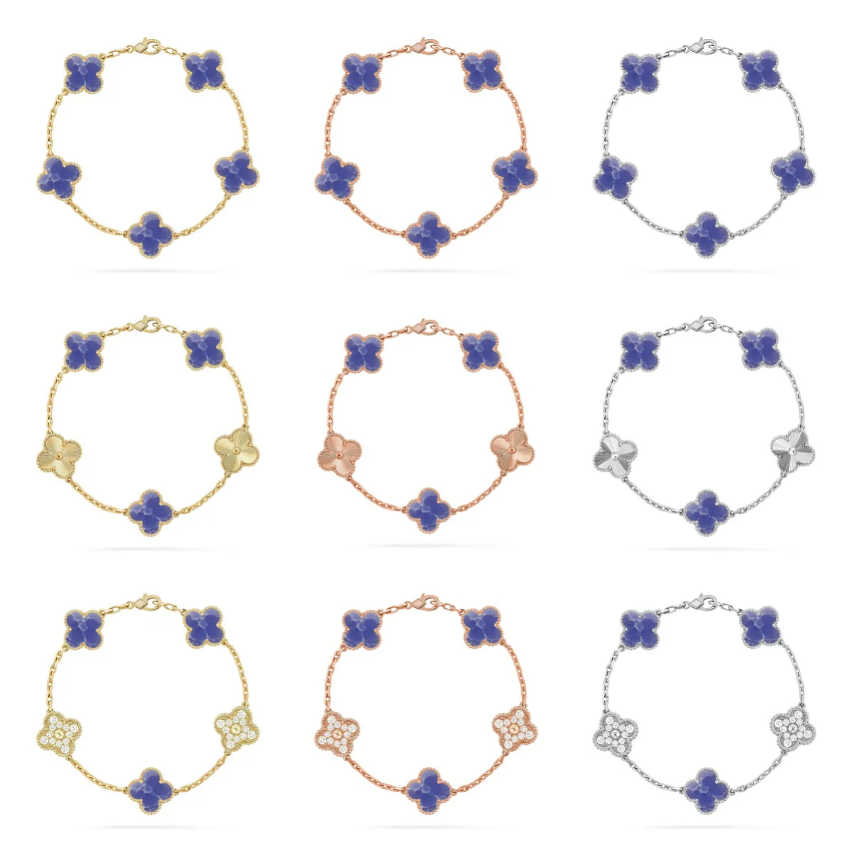 [⭐Luxery]CLOVER 5 MOTIF BLUE VEINS BRACELET COLLECTION