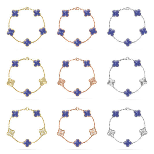 [⭐Luxery]CLOVER 5 MOTIF BLUE VEINS BRACELET COLLECTION