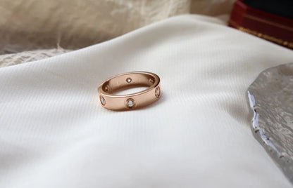 [⭐Luxery]LOVE RING 5.5MM 6 DIAMONDS PINK GOLD