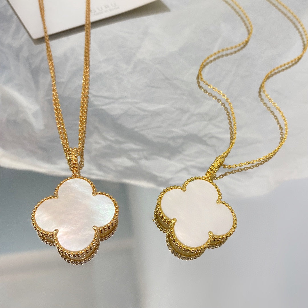 [⭐Luxery]CLOVER 25MM MOP LARGE PENDANT NECKLACE