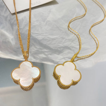 [⭐Luxery]CLOVER 25MM MOP LARGE PENDANT NECKLACE