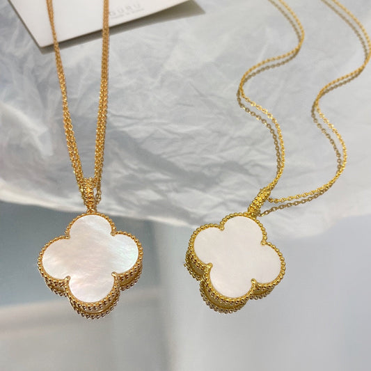 [⭐Luxery]CLOVER 25MM MOP LARGE PENDANT NECKLACE