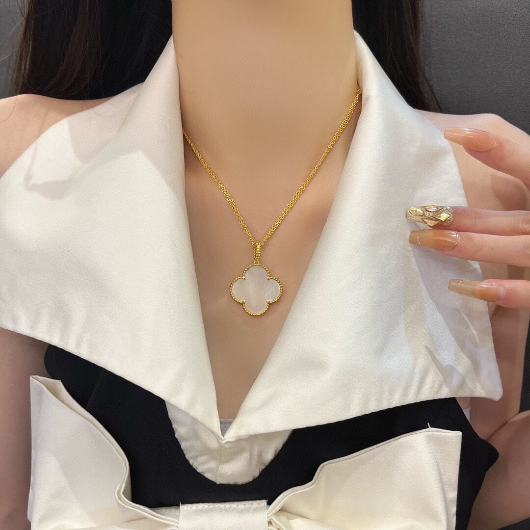 [⭐Luxery]CLOVER 25MM MOP LARGE PENDANT NECKLACE
