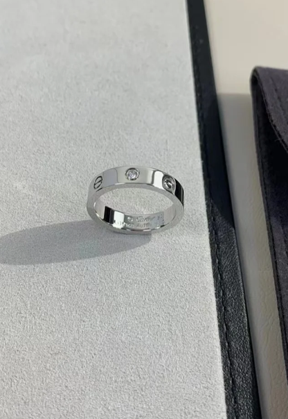 [⭐Luxery]LOVE RING 4MM 1 DIAMOND SILVER