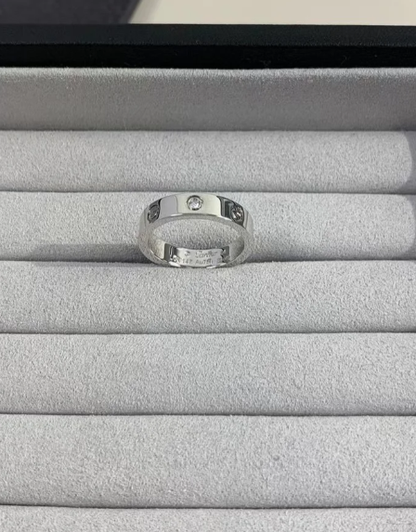 [⭐Luxery]LOVE RING 4MM 1 DIAMOND SILVER