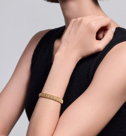 [⭐Luxery]2026 WOVEN-PATTERN BRACELET SET WITH FULL DIAMOND INLAY THREE-COLORS