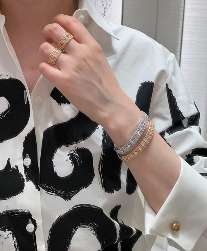 [⭐Luxery]2026 WOVEN-PATTERN BRACELET SET WITH FULL DIAMOND INLAY THREE-COLORS