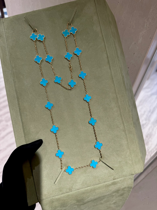 [⭐Luxery]CLOVER 20 MOTIFS TURQUOISE GOLD