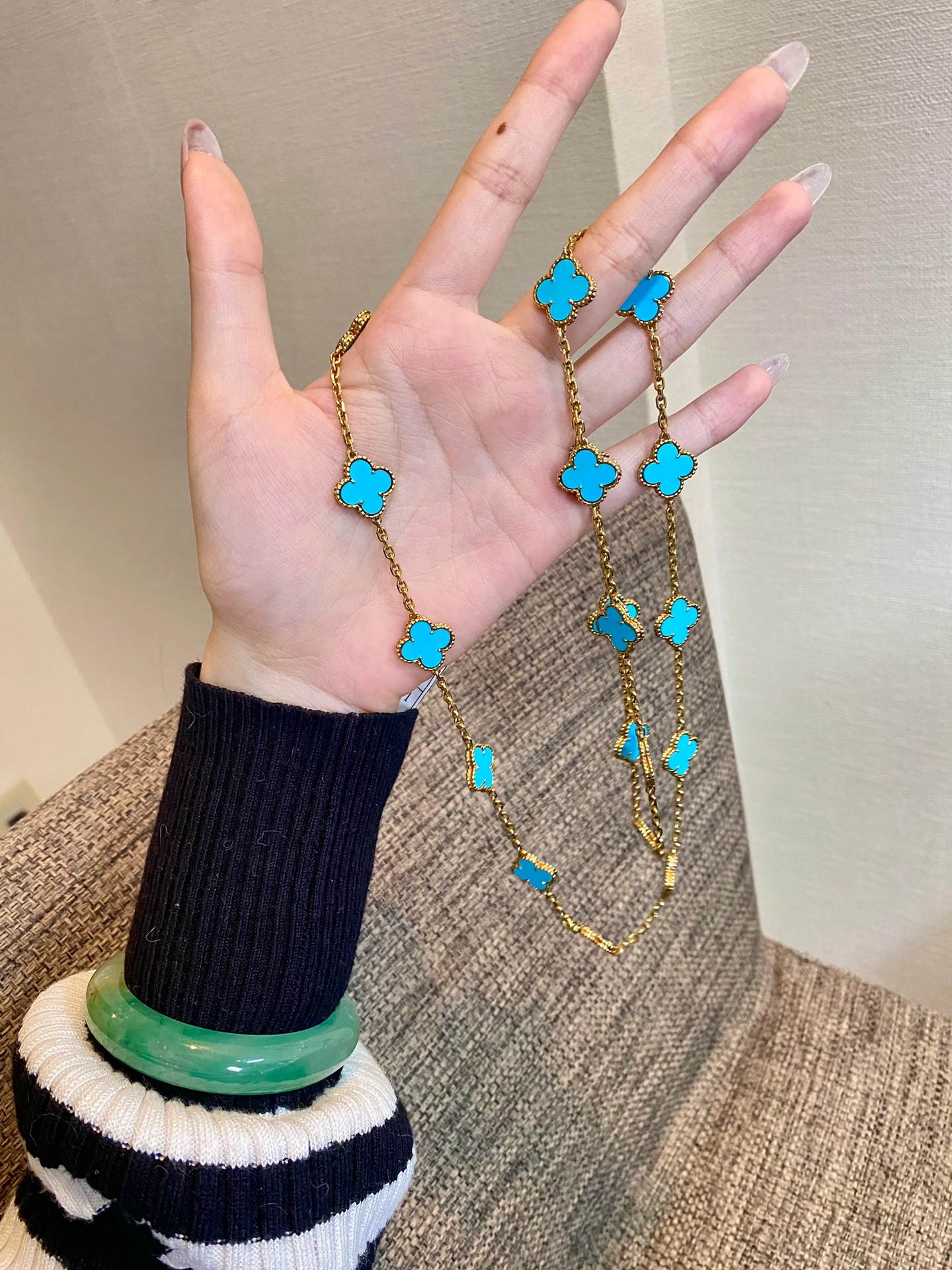 [⭐Luxery]CLOVER 20 MOTIFS TURQUOISE GOLD