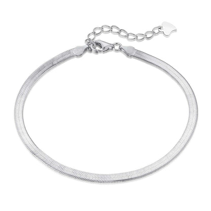 [Luxery Jewelry]Flat Snake Bone Chain Blade Necklace