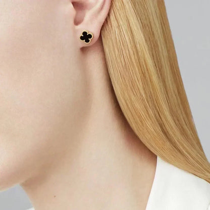 [⭐Luxery]CLOVER MINI 9.5MM BLACK MOP EARRINGS