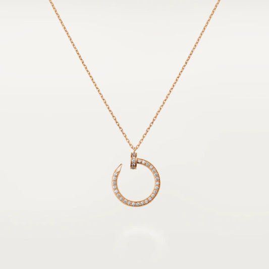 [⭐Luxery]JUSTE NECKLACE PINK GOLD DIAMONDS