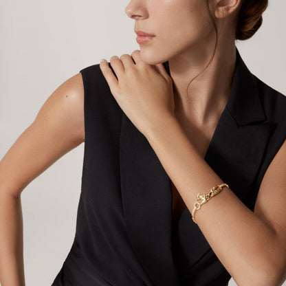 [⭐Luxery]PANTHERE HALF DIAMOND ON CHAIN BRACELET