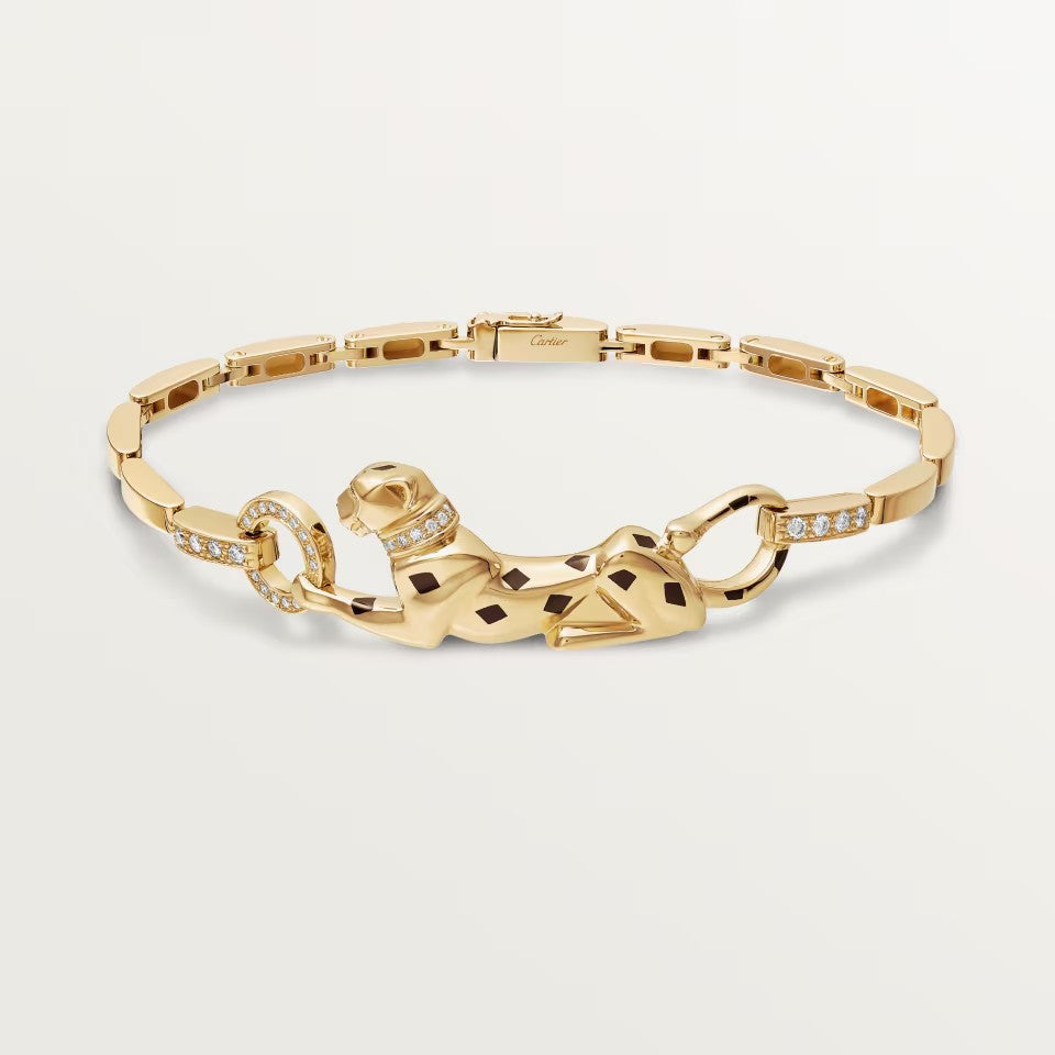 [⭐Luxery]PANTHERE HALF DIAMOND ON CHAIN BRACELET