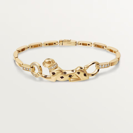 [⭐Luxery]PANTHERE HALF DIAMOND ON CHAIN BRACELET