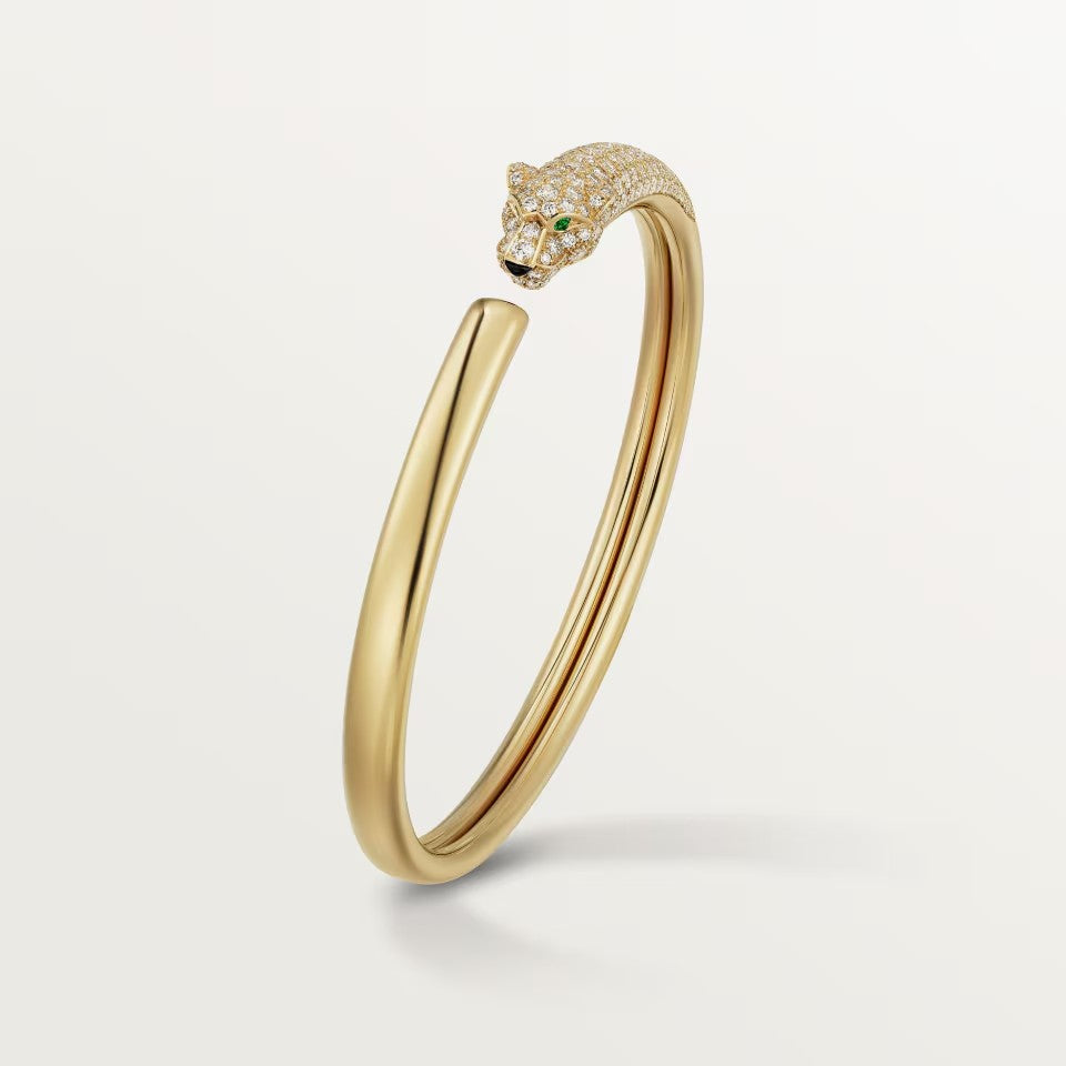 [⭐Luxery]PANTHERE HALF DIAMOND OPEN BRACELET