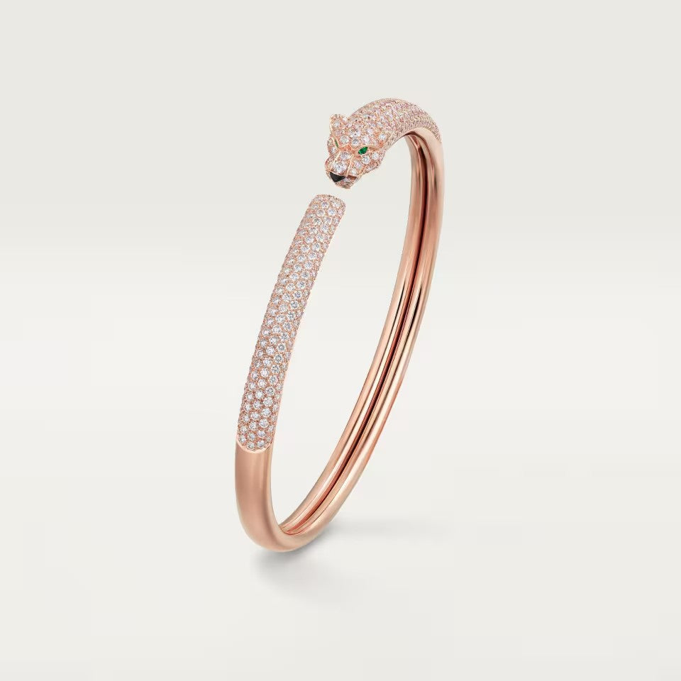 [⭐Luxery]PANTHERE FULL DIAMOND OPEN BRACELET