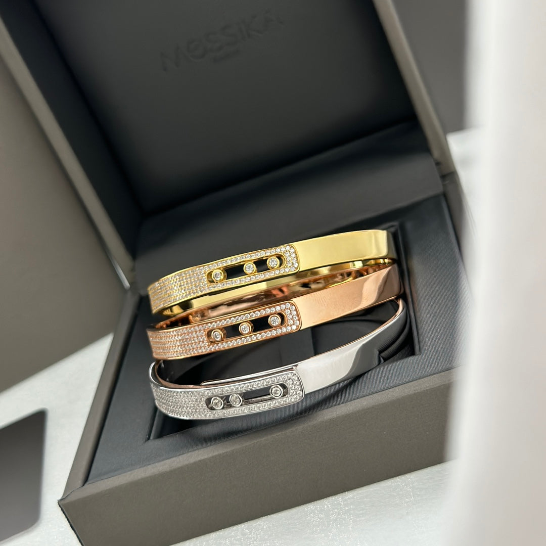 [⭐Luxery]Move Noa Rose Gold Pavé Diamond Bangle Bracelet