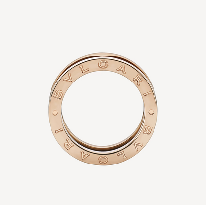 [⭐Luxery]ZERO 1 TWO-BAND LOOPS AND BLACK CERAMIC PINK GOLD RING