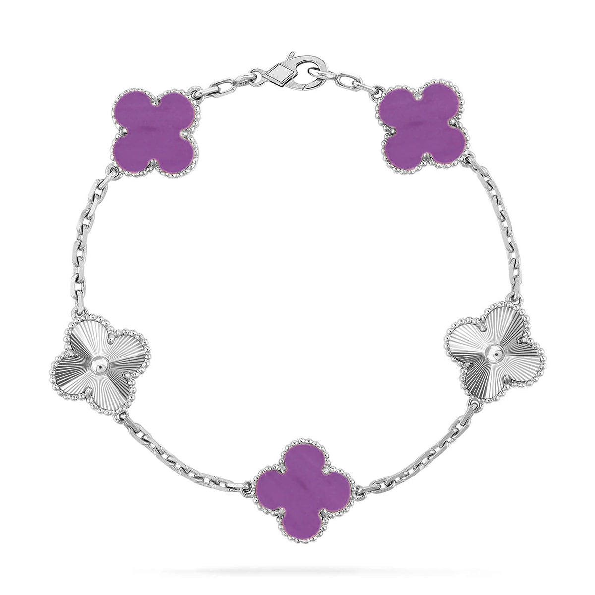 [⭐Luxery] CLOVER 5 MOTIF VIOLET BRACELET COLLECTION