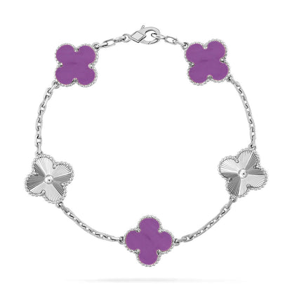[⭐Luxery] CLOVER 5 MOTIF VIOLET BRACELET COLLECTION
