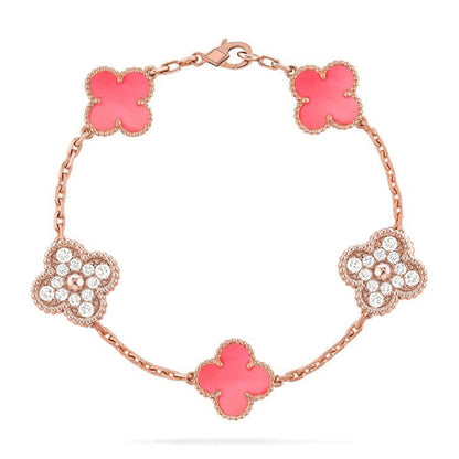 [⭐Luxery] CLOVER 5 MOTIFS  PINK MOP BRACELET COLLECTION
