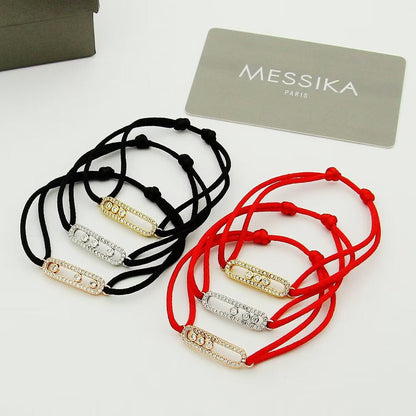 [⭐Luxery]Messika Care(s) pink cord pavé bracelet