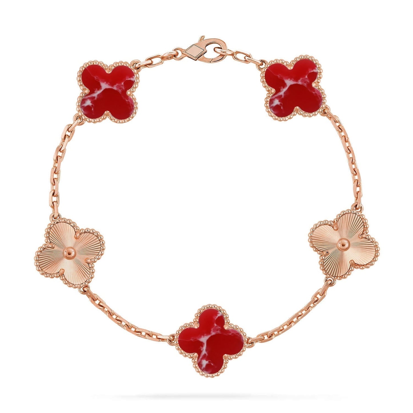 [⭐Luxery]CLOVER 5 MOTIF RED PATTERN BRACELET COLLECTION