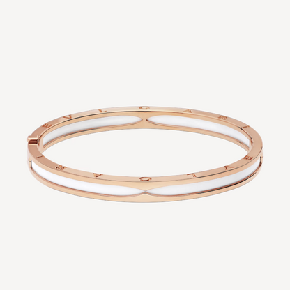 [⭐Luxery]ZERO 1 PINK GOLD WITH WHITE CERAMIC BRACELET