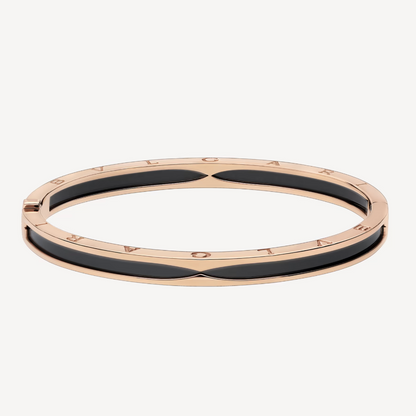 [⭐Luxery]ZERO 1 PINK GOLD WITH BLACK CERAMIC BRACELET