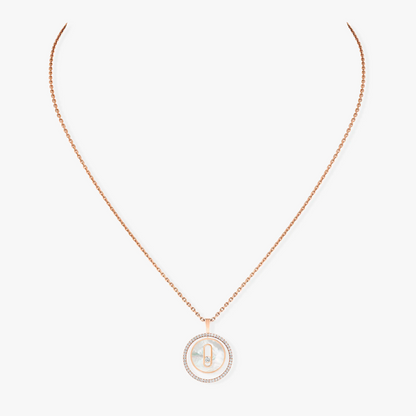 [⭐Luxery]Demo MOVE 1 DIAMOND WHITE MOTHER OF PEARL PINK GOLD DIAMOND NECKLACE
