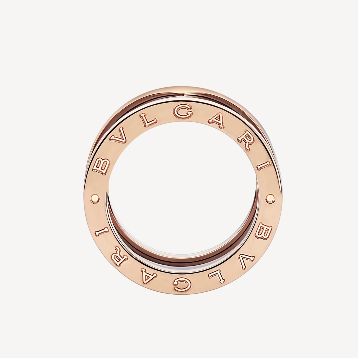 [⭐Luxery]ZERO 1 FOUR-BAND LOOPS AND BLACK CERAMIC SPIRAL PINK GOLD RING