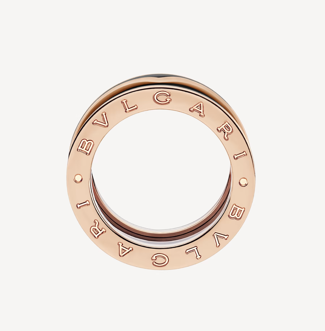 [⭐Luxery]ZERO 1 TWO-BAND WITH MATTE BLACK CERAMIC PINK GOLD RING
