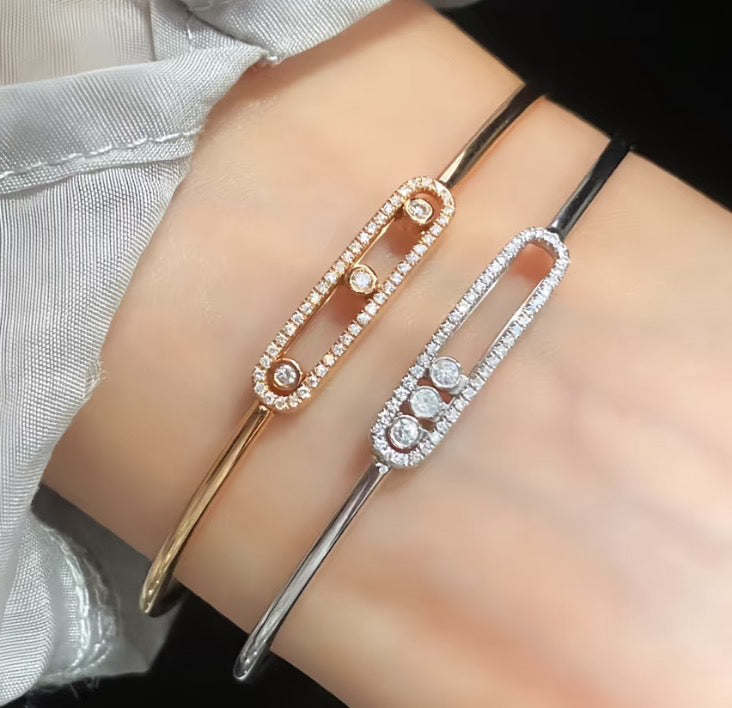 [⭐Luxery]Move Pavé Diamond Bangle Bracelet M