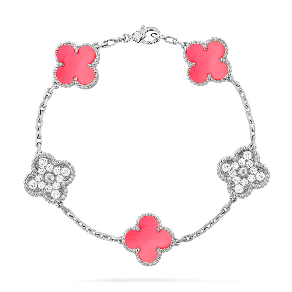 [⭐Luxery] CLOVER 5 MOTIFS  PINK MOP BRACELET COLLECTION
