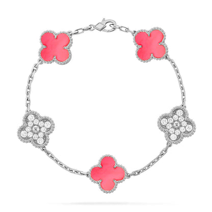 [⭐Luxery] CLOVER 5 MOTIFS  PINK MOP BRACELET COLLECTION