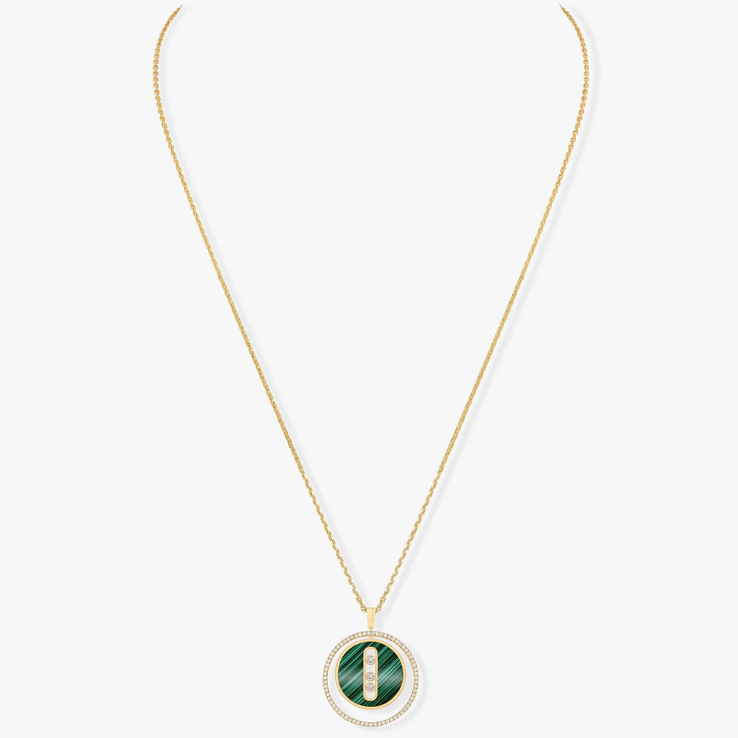[⭐Luxery]Demo MOVE 3 DIAMOND MALACHITE GOLD DIAMOND NECKLACE