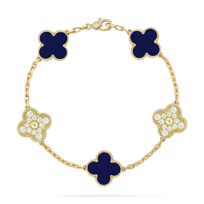 [⭐Luxery]CLOVER 5 MOTIF LAPIS LAZULI BRACELET COLLECTION