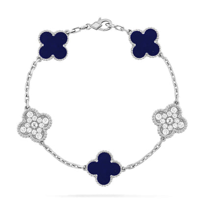 [⭐Luxery]CLOVER 5 MOTIF LAPIS LAZULI BRACELET COLLECTION