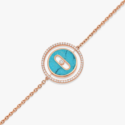 [⭐Luxery]Demo MOVE TURQUOISE PINK GOLD DIAMOND BRACELET
