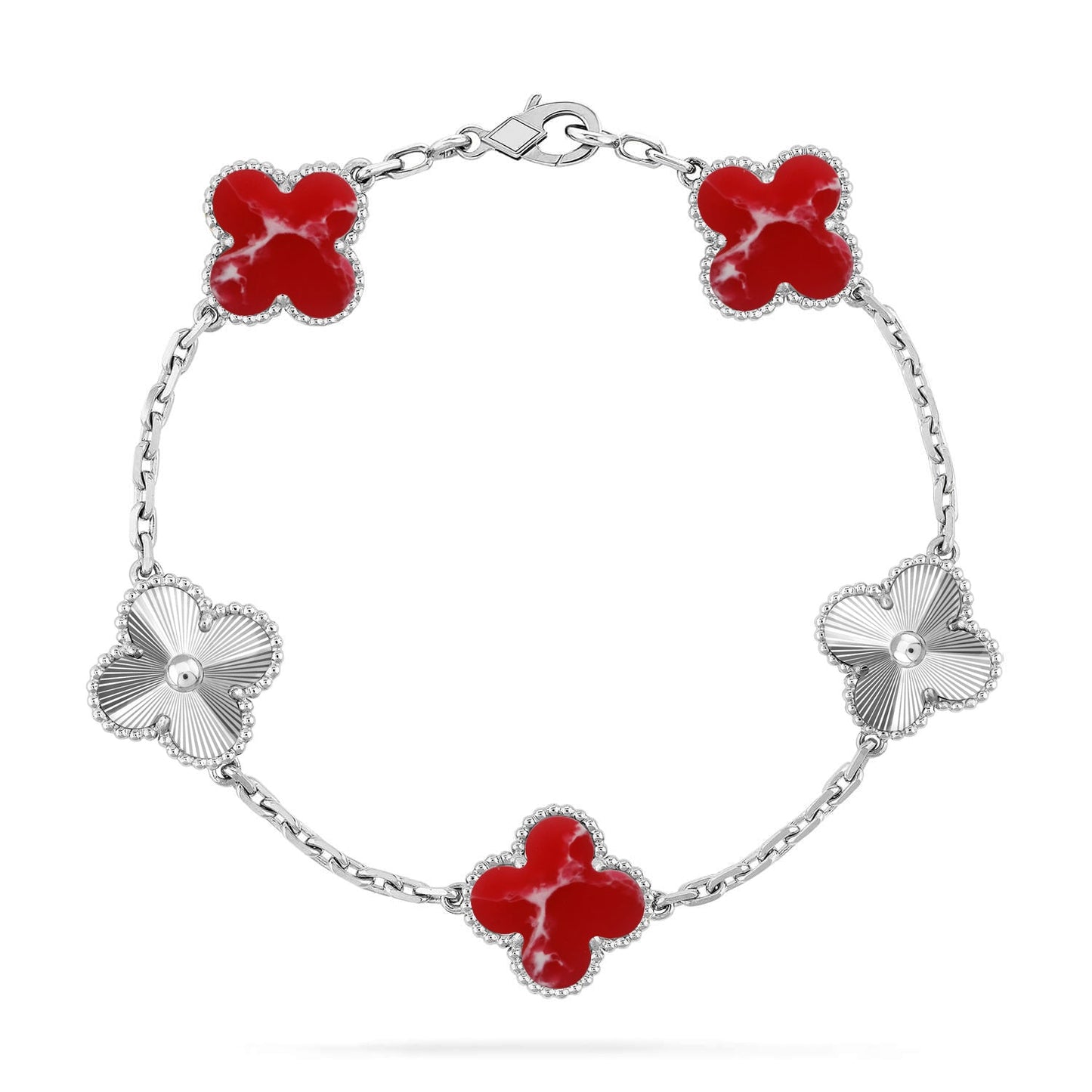[⭐Luxery]CLOVER 5 MOTIF RED PATTERN BRACELET COLLECTION